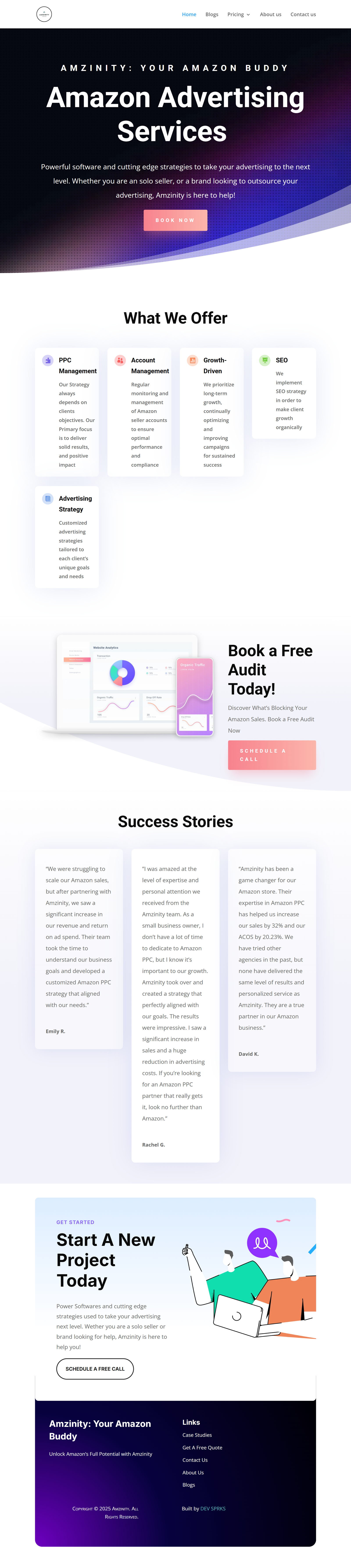 Amzinity website screenshot